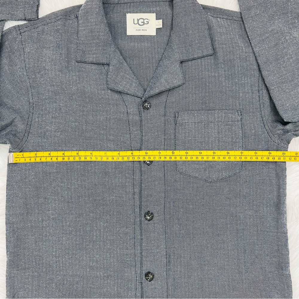 NWOT! Mens Small Navy UGG Benidikt Herringbone Sleepwear Sleep PJ Shirt Top - Picture 8 of 10